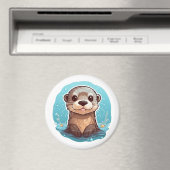 Cartoon otter illustratie magneet (Insitu (Vaatwasser))