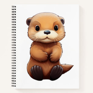 Cartoon otter illustratie notitieboek