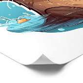 Cartoon otter illustratie poster (Hoek)
