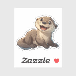 Cartoon otter illustratie sticker