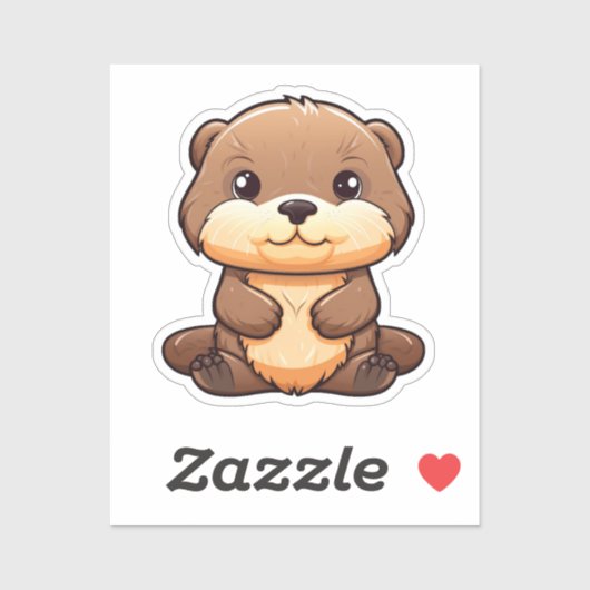 Cartoon otter illustratie sticker (Vel)