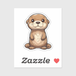 Cartoon otter illustratie sticker