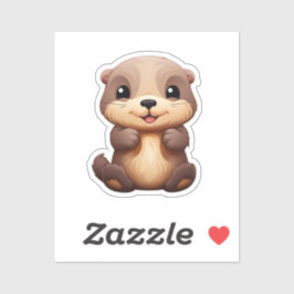Cartoon otter illustratie sticker