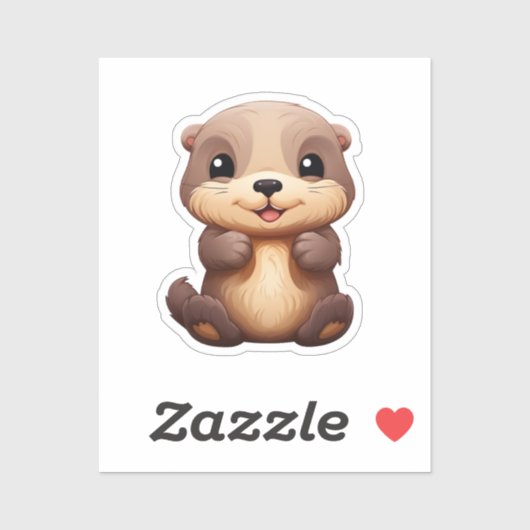 Cartoon otter illustratie sticker (Vel)