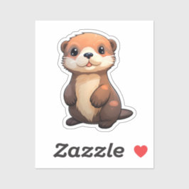 Cartoon otter illustratie sticker