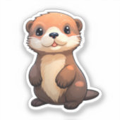 Cartoon otter illustratie sticker (Voorkant)