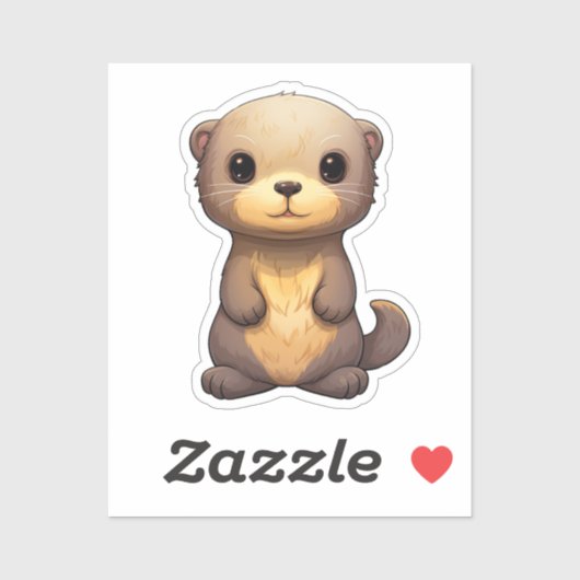 Cartoon otter illustratie sticker (Vel)