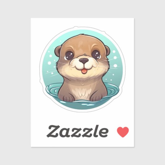 Cartoon otter illustratie sticker (Vel)
