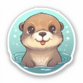 Cartoon otter illustratie sticker (Voorkant)