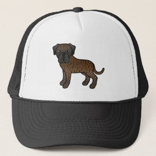 Cartoon Oude Engelse Mastiff Hond Met Tijgerjas Trucker Pet