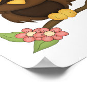 Cartoon Owl (bruin) Poster (Hoek)