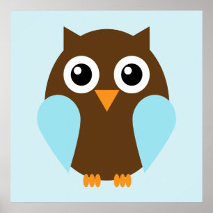 Cartoon Owl Children's Wall Art Poster