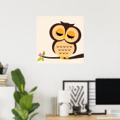 Cartoon Owl Children's Wall Art Poster (Thuiskantoor)