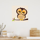 Cartoon Owl Children's Wall Art Poster (Keuken)