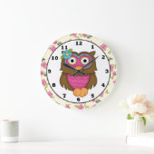 Cartoon Owl Clock Grote Klok (Huis)