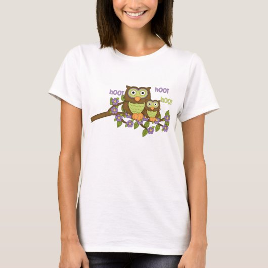 Cartoon Owl T-shirt vrouwen (Voorkant)