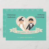 Cartoon paar sparen de Datum aankondiging (CA) (Voorkant / Achterkant)