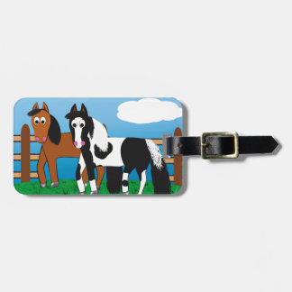 Cartoon paard bagagelabel