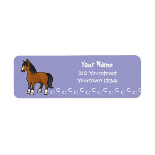 Cartoon Paard Etiket