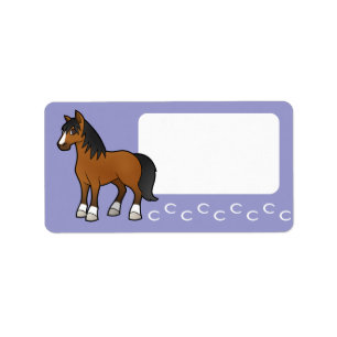 Cartoon Paard Etiket