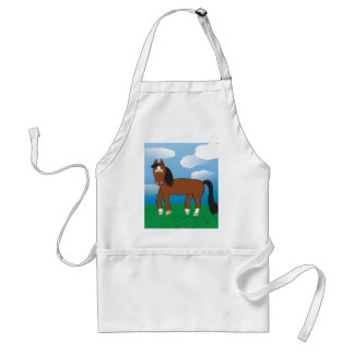 Cartoon Paardenbaai met witte sokken Standaard Schort