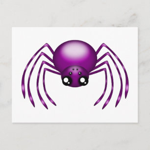 Cartoon Paarse Spider Briefkaart