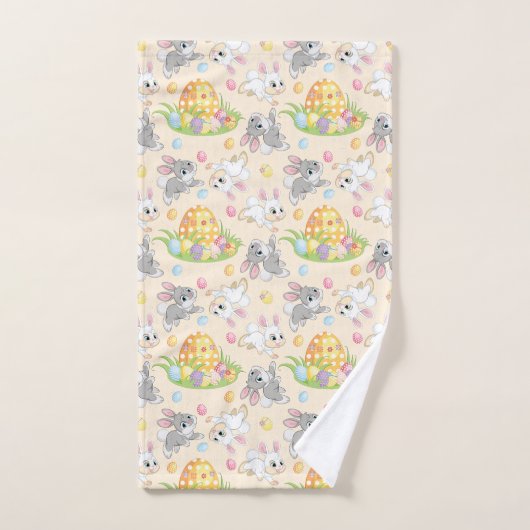 Cartoon paasbunnies handdoek (Handdoek)
