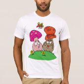 Cartoon Paddenstoelen Mannen T-shirt (Voorkant)