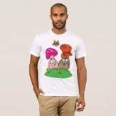 Cartoon Paddenstoelen Mannen T-shirt (Voorkant volledig)