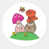 Cartoon Paddenstoelen Stickers (Voorkant)