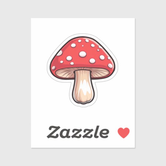Cartoon paddestoel sticker (Vel)