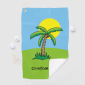 Cartoon palmboom golfhanddoek (Insitu)