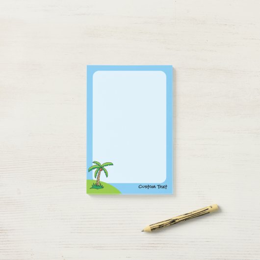 Cartoon palmboom na het bericht Opmerkingen Post-it® Notes (Op bureau)