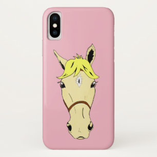 Cartoon Palomino Pony roze iPhone X Hoesje