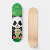 Cartoon panda beer die ramen eet skateboard (Voorkant)