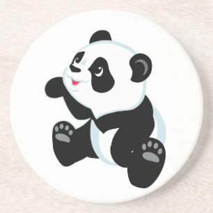 cartoon panda zandsteen onderzetter