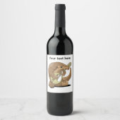 Cartoon Pangolin Wijn Etiket (Voorkant)