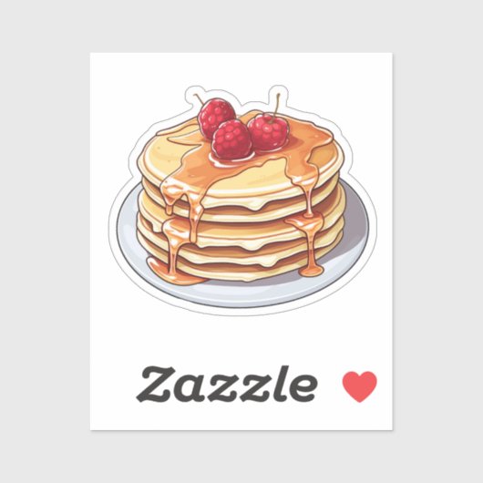 Cartoon pannenkoek sticker (Vel)