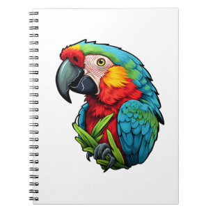 Cartoon papegaai illustratie notitieboek