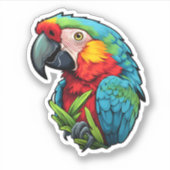 Cartoon papegaai illustratie sticker (Voorkant)