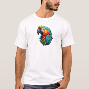 Cartoon papegaai illustratie t-shirt