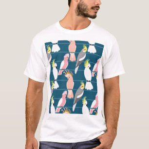 Cartoon papegaaien: Schattige naadloos patroon T-shirt