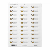 Cartoon Papillon retour Adresse Étiquettes Sticker (Feuille entière)
