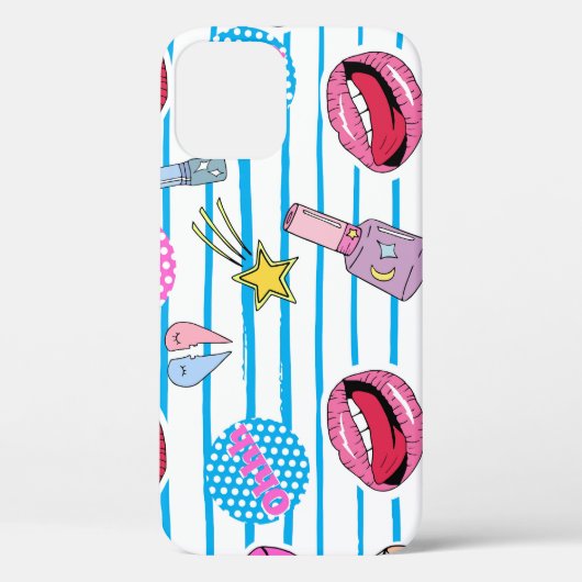 Cartoon patch badges: pop art. Case-Mate iPhone case (Achterkant)