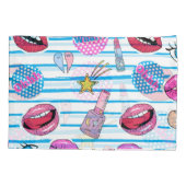 Cartoon patch badges: pop art. kussensloop (Achterkant)