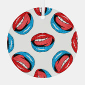 Cartoon Patch Badges: Retro Pop Glas Ornament (Achterkant)