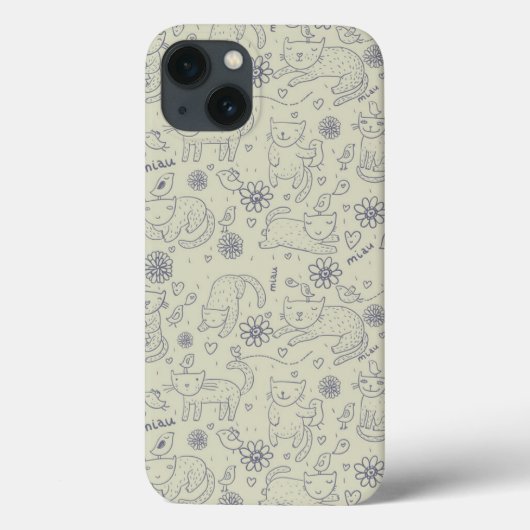 Cartoon patroon met grappige katten Case-Mate iPhone case (Achterkant)