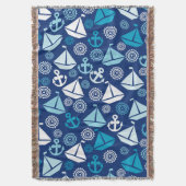 Cartoon Patroon met zeilboten Deken (Voorkant Verticaal)