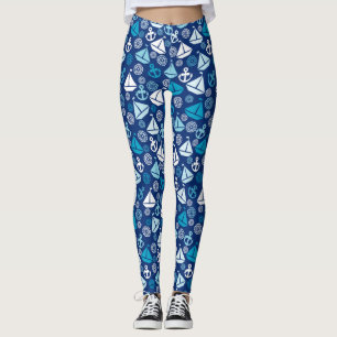 Cartoon Patroon met zeilboten Leggings