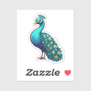 Cartoon pauw illustratie sticker